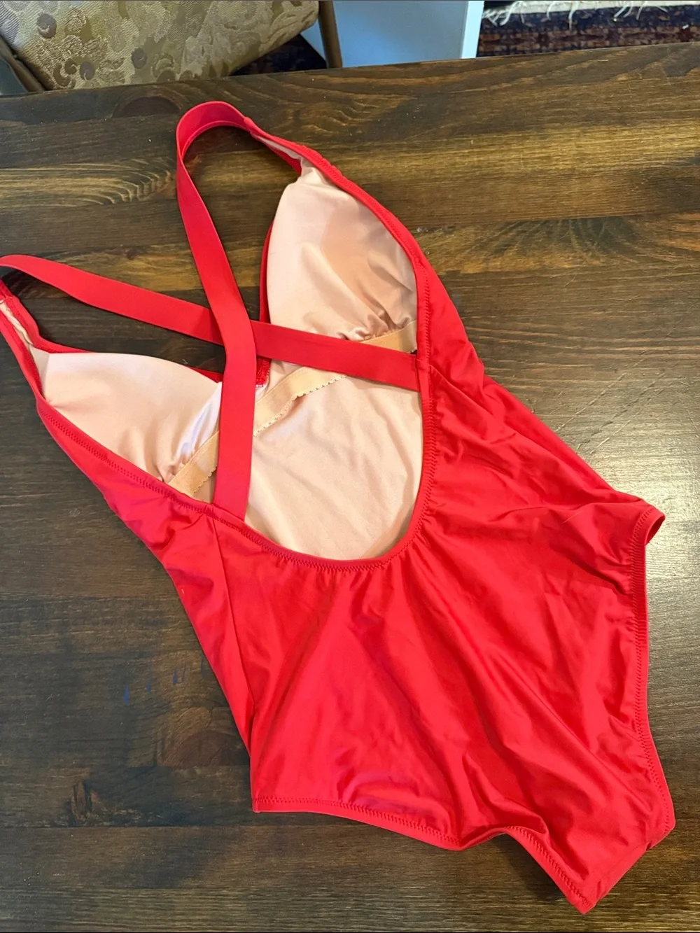 J. Crew Red One-Piece Swimsuit with Cross Back Straps